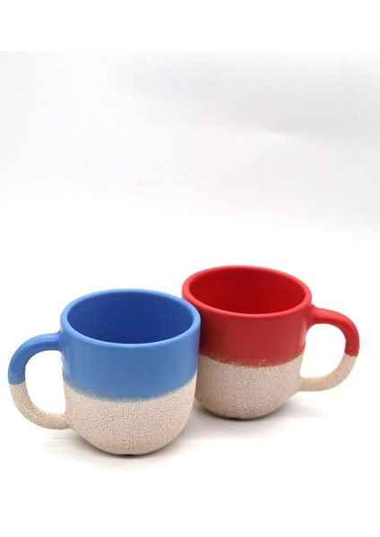 Peggy Seramik 2li Kupa Seti 450 ml Xmavi Xkırmızı