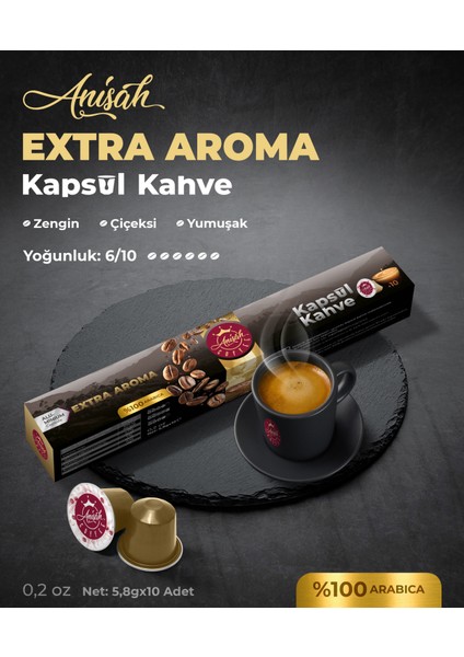 Anisah Coffee Kapsül Kahve Seti Nespresso Uyumlu 4 x 10'lu Bolivar Genoa Romeo ve Extra Aroma