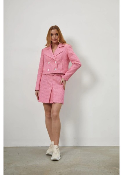 Pembe Pötikareli Ceket