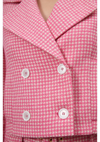 Pembe Pötikareli Ceket