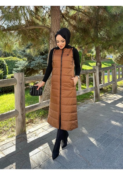 Şişme Kapitone Elyaf Dolum Kadın Kışlık Uzun Spor Yelek 50007 fiyatları
