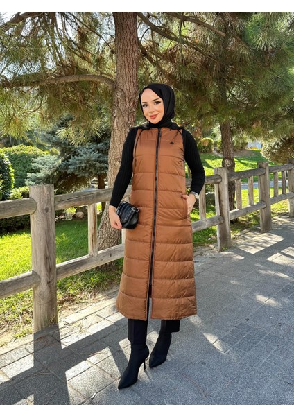 Şişme Kapitone Elyaf Dolum Kadın Kışlık Uzun Spor Yelek 50007 fırsatları