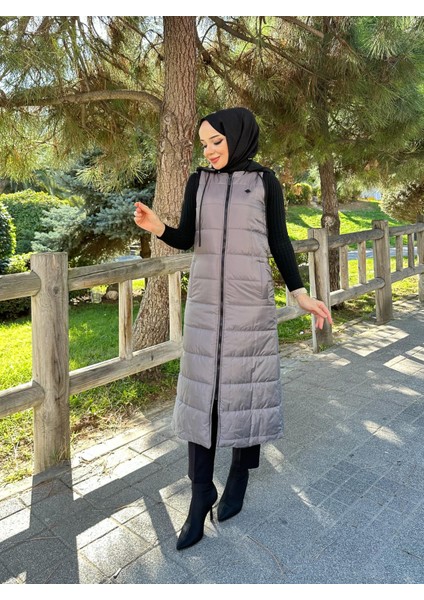 Şişme Kapitone Elyaf Dolum Kadın Kışlık Uzun Spor Yelek 50007 fiyatları