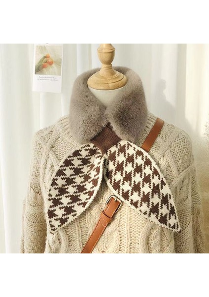 Keyifli Kürk Kürü Kış Sıcak Boyun Eşarp Yem Kalınlaşmış Boyun Örtüsü Kürk Çapraz Peluş Boyun Eşarp (Yurt Dışından)