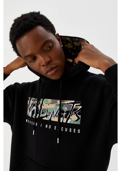 Erkek Sweatshirt Kapüşonlu Siyah M500225 modelleri