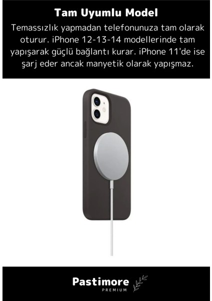 iPhone 11 12 13 14 15 Magsafe Kablosuz Hızlı Şarj Aleti Apple Tam Uyumlu Wireless Charger Adaptörü