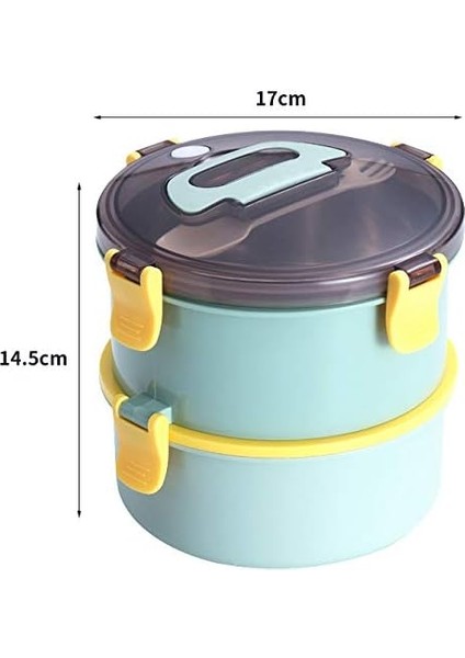 1600ML Yuvarlak Lunchbox Yeni Koleksiyon Çift Katlı Çelik Sefer Tası Yemek Kutusu