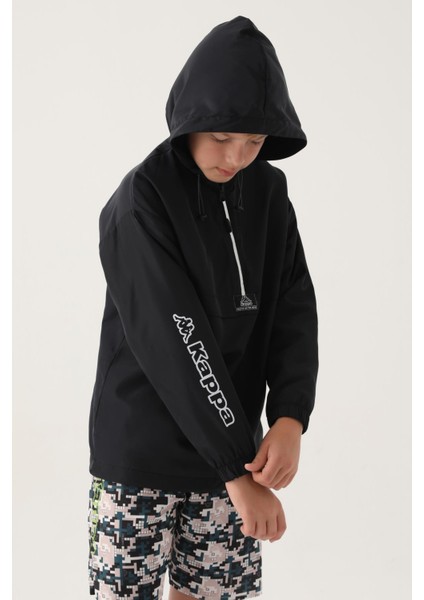Siyah Fermuarlı Yağmurluk Erkek Çocuk Sweatshirt
