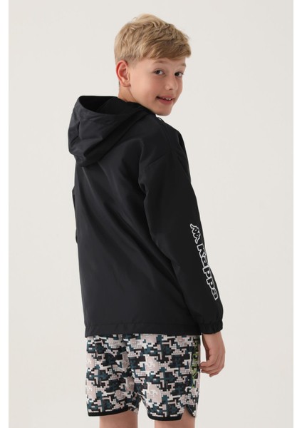 Siyah Fermuarlı Yağmurluk Erkek Çocuk Sweatshirt