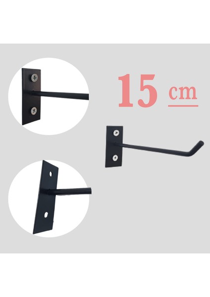 80 Adet 15 cm Siyah Duvara ve Suntaya Monte Kanca, Monteli Kanca Askı, Aksesuar, Bijuteri Kancası