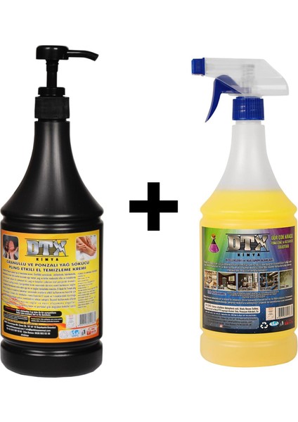 Ponza'lı (Talaşlı) El Temizleme Kremi ( Sabunu) 1 kg & 1 Lt Ixir Çok Amaçlı Temizleme Solisyonu 1 Lt