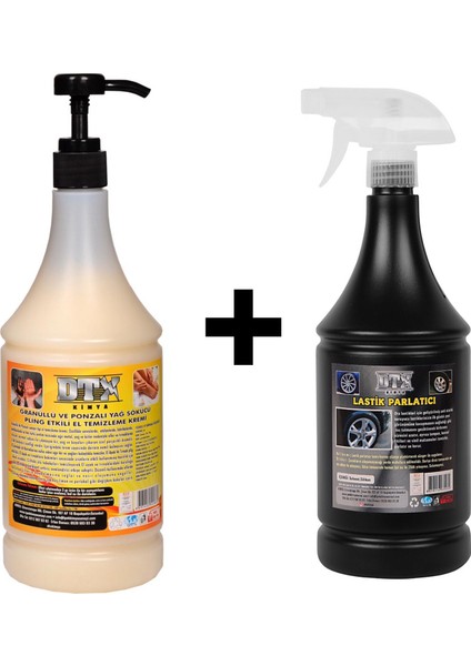 Granürlü El Temizleme Kremi ( Sabunu ) 1 kg & Lastik Parlatıcı Jel 500 ml
