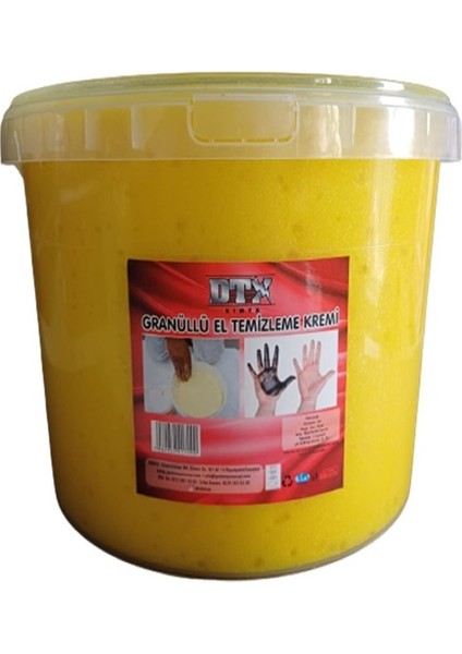 Dtx Kimya Sanayi Tipi Granürlü El Temizleme Sabunu Yumuşak (Kremi) 5 kg