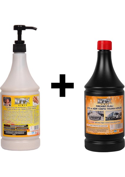 Kumlu El Temizleme Kremi ( Sabunu) 1 kg & Oto, Motor ve Tır Yıkama 1 Litre