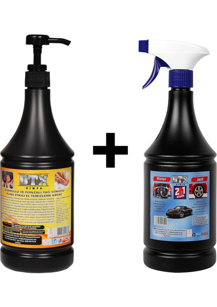 Ponza'lı (Talaşlı) El Temizleme Kremi ( Sabunu) 1 kg & Motor Jant Yıkama Sıvısı 1 Lt
