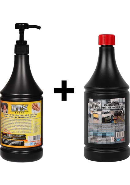 Ponza'lı (Talaşlı) El Temizleme Kremi ( Sabunu) 1 kg & Epoxi Yer Temizleme Sıvısı 1 Lt