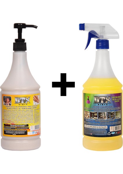 Granüllü El Temizleme Kremi ( Sabunu ) 1 kg & 1 Lt Ixir Çok Amaçlı Temizleme Solisyonu 1 Lt