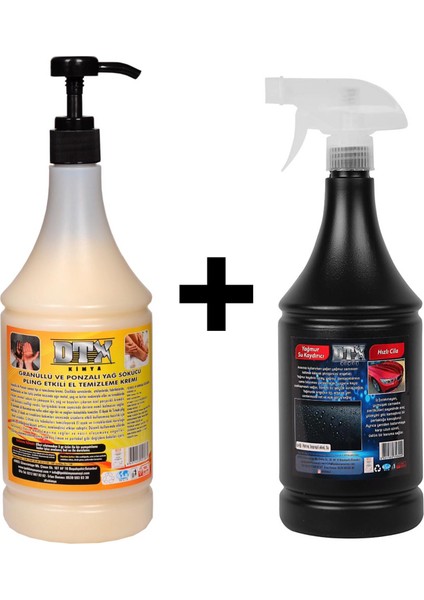 Granüllü El Temizleme Kremi ( Sabunu ) 1 kg & Yağmur Suyu Kaydırıcı, Hızlı Cila 1 Lt