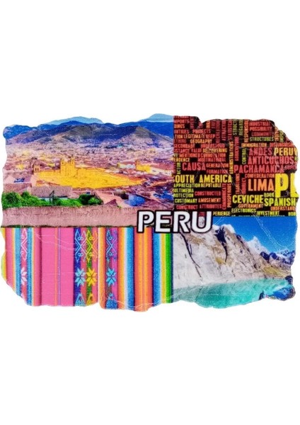 Peru Temalı Fresco Magnet