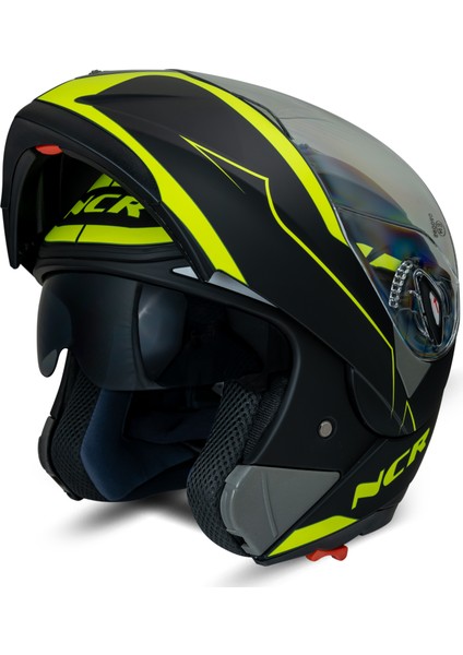 Çene Açılır Kask Vizörlü Sarı-Siyah L Beden Ece Belgeli fırsatları