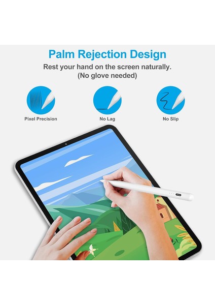 Apple Ipad Pencil Stylus Palm Rejection Eğim Özellikli Çizim Kalemi Ipad 2022-221-20-19