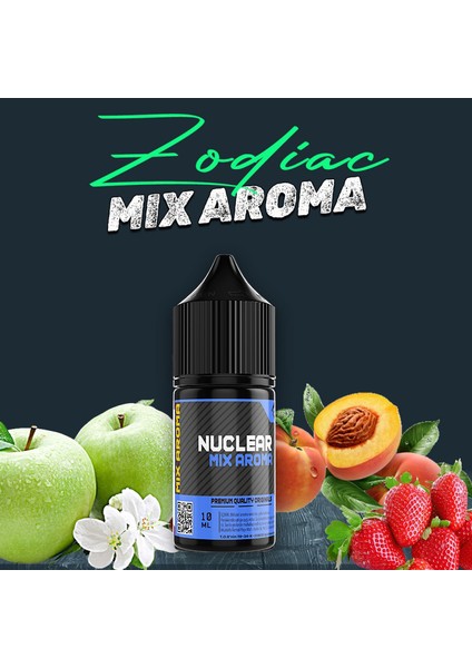 Mix Aroma Zodiac Yeşil Elma Çilek Şeftali Gıda Aroması 10 ml