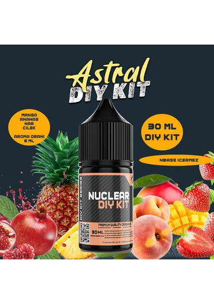 Astral 30 60 100 ml Dıy Kit Mango Çilek Nar Aroması 6 ml (Aroma Içerir )