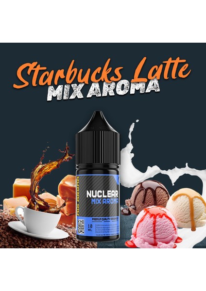 Mix Aroma Starbucks Latte Kahve Karamel Süt Gıda Aroması 10 ml
