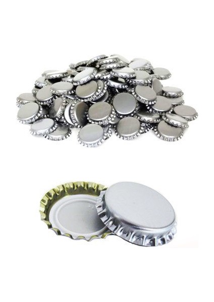 Gümüş Metal Taç Kapak Gazoz Kapağı 500 Adet