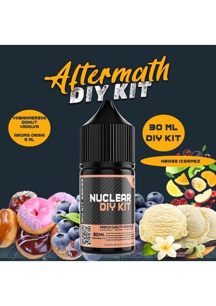 Aftermath 30 60 100 ml Dıy Yabanmersini Vanilya Donut Aroması 6 ml (Aroma İçerir)