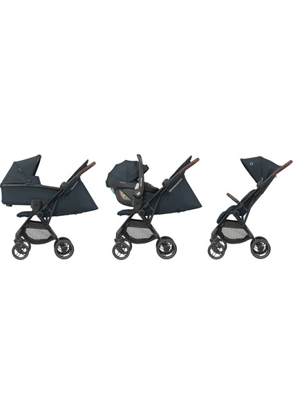Soho Kompakt Seyahat Sistem Olabilen Otomatik Katlanan Bebek Arabası Essential Graphite