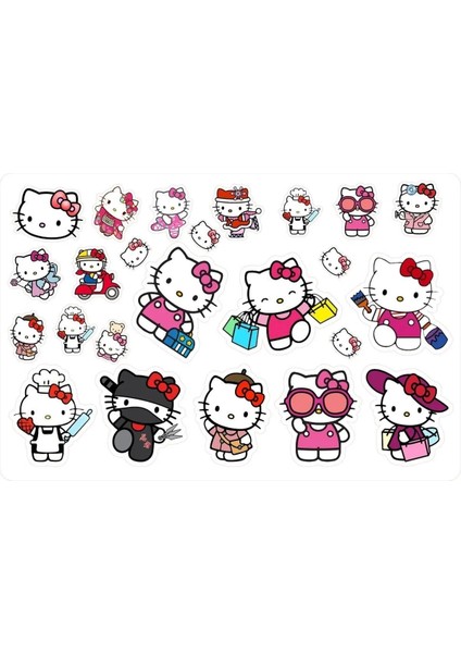 Mini Sanrio Hello Kitty Sticker Seti 4 Parça 56 Adet Etiket modelleri