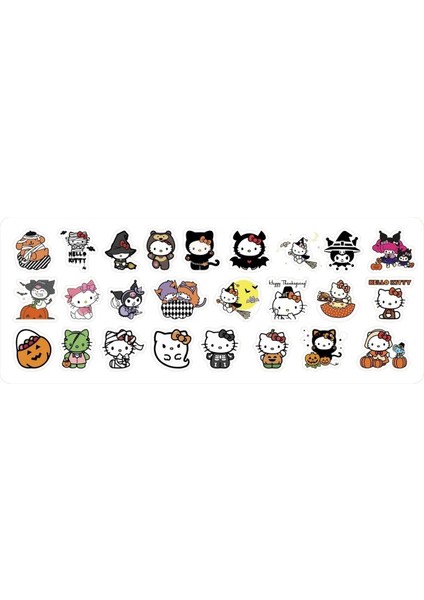 Sanrio Hello Kitty Halloween Sticker Etiket 2 Sayfa 65 Adet Etiket