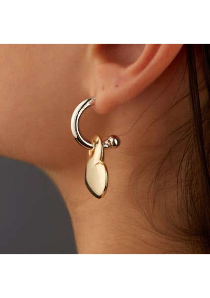 Lovely Kadın Kalp Charm Halka Altın Renk Küpe fırsatları
