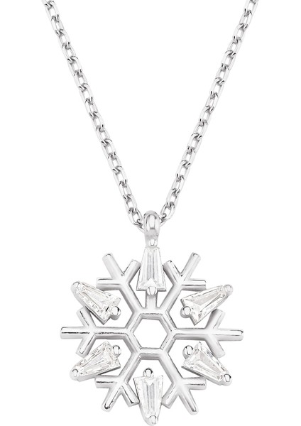 Gümüş Üçgen Taşlı Kartanesi Kolye