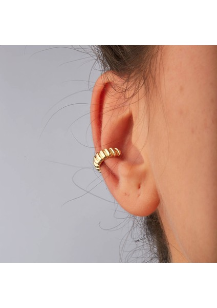 Judy Kadın Earcuff Altın Kıkırdak Küpesi