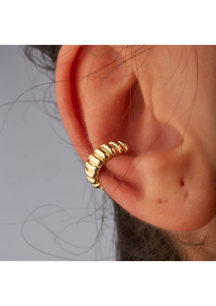 Judy Kadın Earcuff Altın Kıkırdak Küpesi