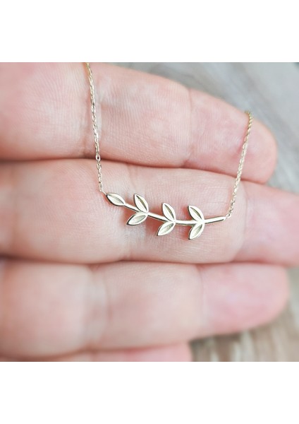 Altın Yatay Yaprak Kolye fiyatları