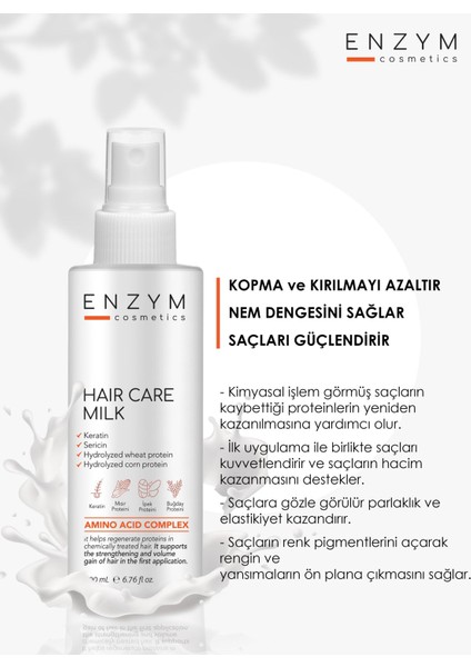 Enzym Cosmetıcs Saç Besleyici Keratin ve Protein Saç Sütü 200 ml 10001 modelleri