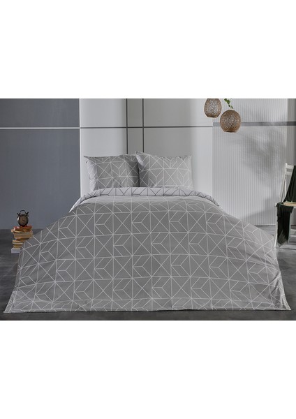 Ranforce Polka Nevresim Takımı Tek King Size - Gri
