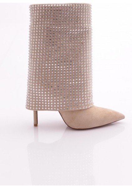 1127 Kadin Taş Işlemeli Topuklu Bot