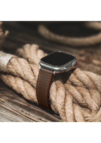Lesband Leather klasik Kahverengi Gerçek Deri Apple Watch Kordon Seri 1-8, Se, Ultra ve Ultra 2 ile Uyumlu fiyatları