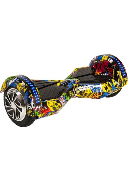 Smart Balance Elektrikli Kaykay Hoverboard 8.5 Inch Ledli Uzay Kasa Bluetoothlu Sarı Grafiti