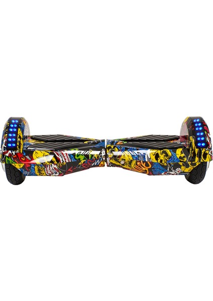 Smart Balance Elektrikli Kaykay Hoverboard 8.5 Inch Ledli Uzay Kasa Bluetoothlu Sarı Grafiti