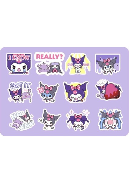 Kuromi Sanrio Sticker Set - 4 Sayfa 86 Adet Etiket fırsatları