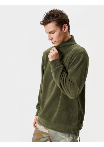 Polar Sweatshirt Yarım Fermuarlı Dik Yaka Uzun Kollu fiyatları
