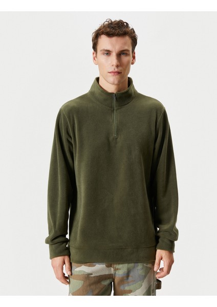 Polar Sweatshirt Yarım Fermuarlı Dik Yaka Uzun Kollu modelleri