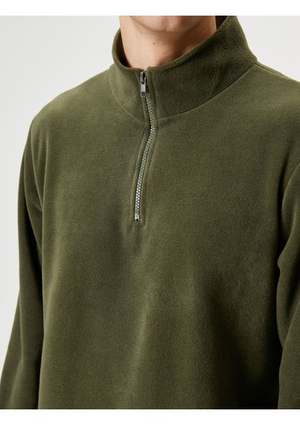 Polar Sweatshirt Yarım Fermuarlı Dik Yaka Uzun Kollu indirimleri
