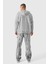 Erkek Gri Melanj Kapüşonlu Fermuarlı 3 Üç Iplik Polar Kanguru Oversize Sweatshirt Zip Up Hoodie 2