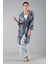 Gri Desenli Krep Kimono 0107129.06 2